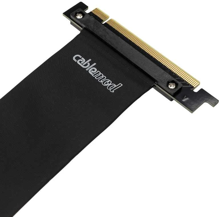 „CableMod“ vertikalus vaizdo plokštės laikiklis su PCIe x16 jungtimi, 1x DisplayPort, 1x HDMI – juodos spalvos