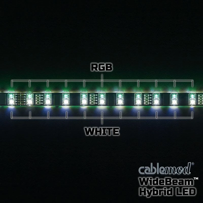 „CableMod WideBeam“ hibridinė LED juosta, 60 cm, RGB/W