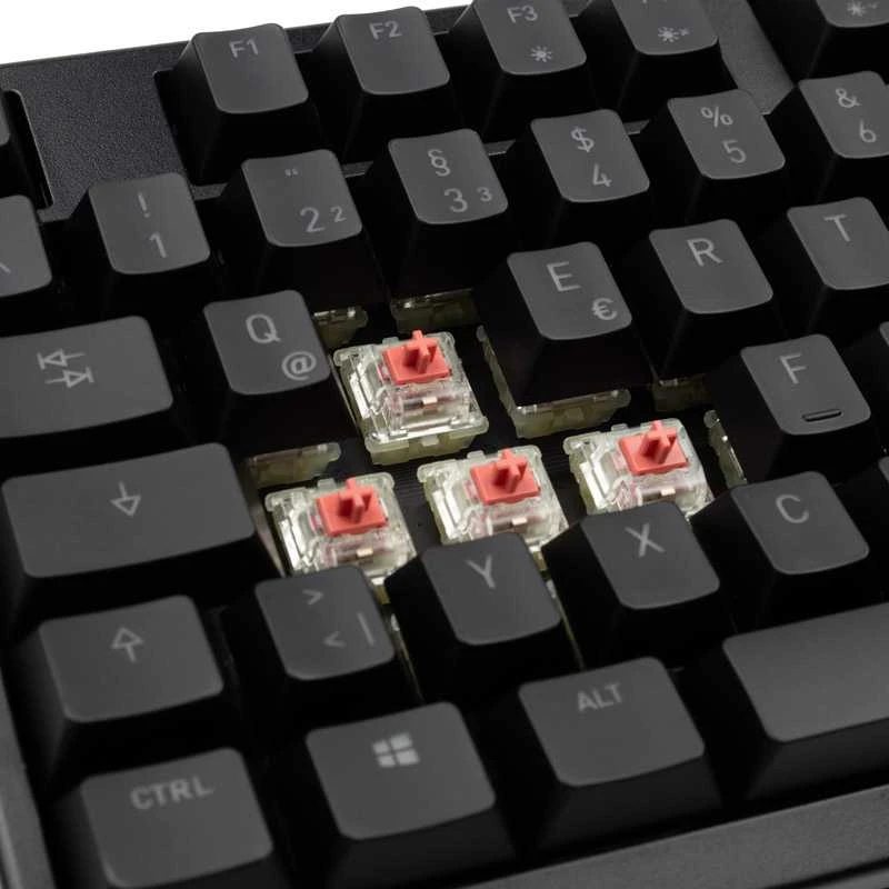 Klaviatūra CHERRY G80-3000N RGB TKL MX tylūs raudoni jungikliai, DE-išdėstymas, juodas