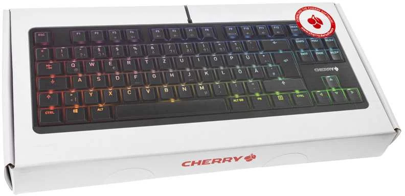 Klaviatūra CHERRY G80-3000N RGB TKL MX tylūs raudoni jungikliai, DE-išdėstymas, juodas