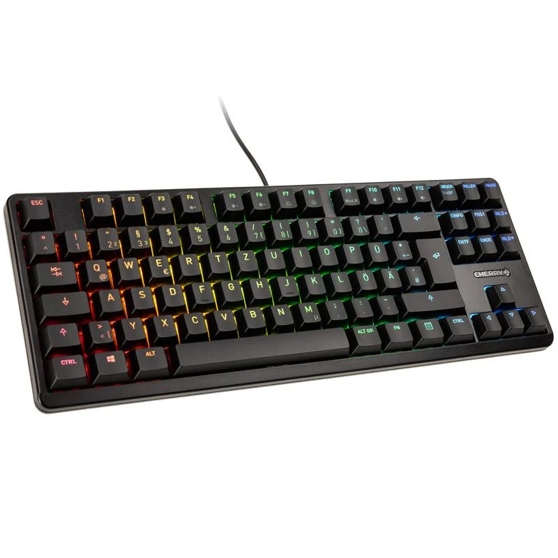 Klaviatūra CHERRY G80-3000N RGB TKL MX tylūs raudoni jungikliai, DE-išdėstymas, juodas