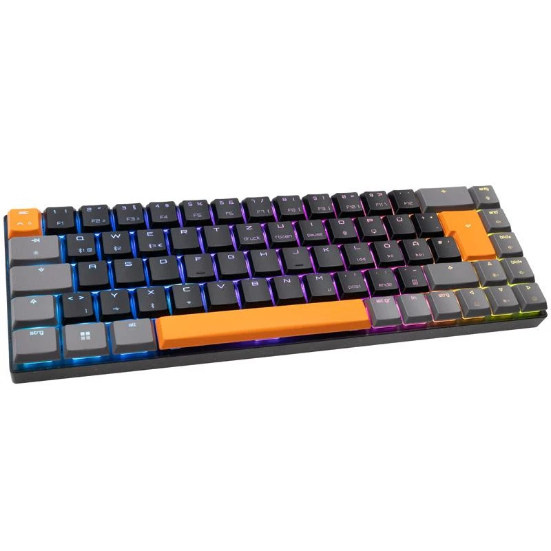 CHR CHERRY MX-LP 2.1 Compact Belaidė klaviatūra Žaidimams RD belaidis ryšys + „Bluetooth“ QWERTZ Vokiečių Juoda