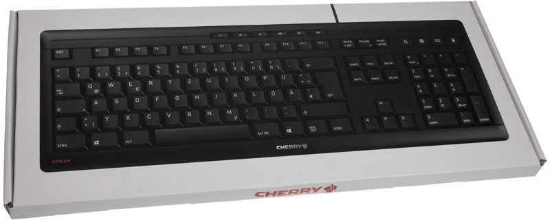 CHERRY JK-8500 klaviatūra USB QWERTZ Vokiečių Juoda