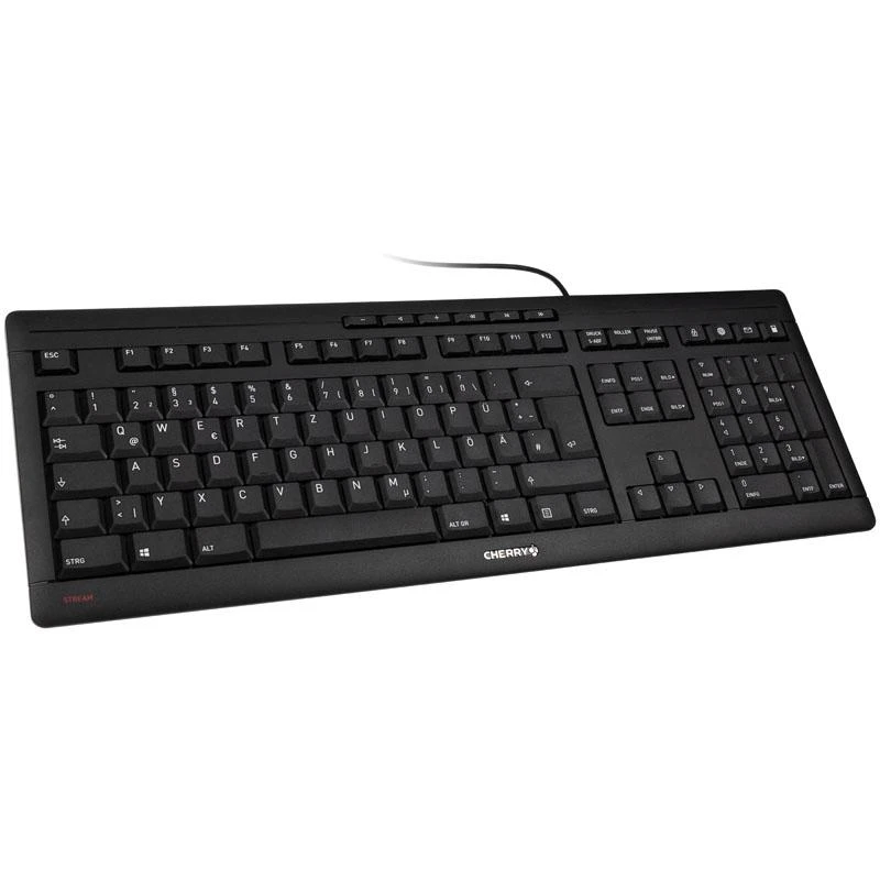 CHERRY JK-8500 klaviatūra USB QWERTZ Vokiečių Juoda