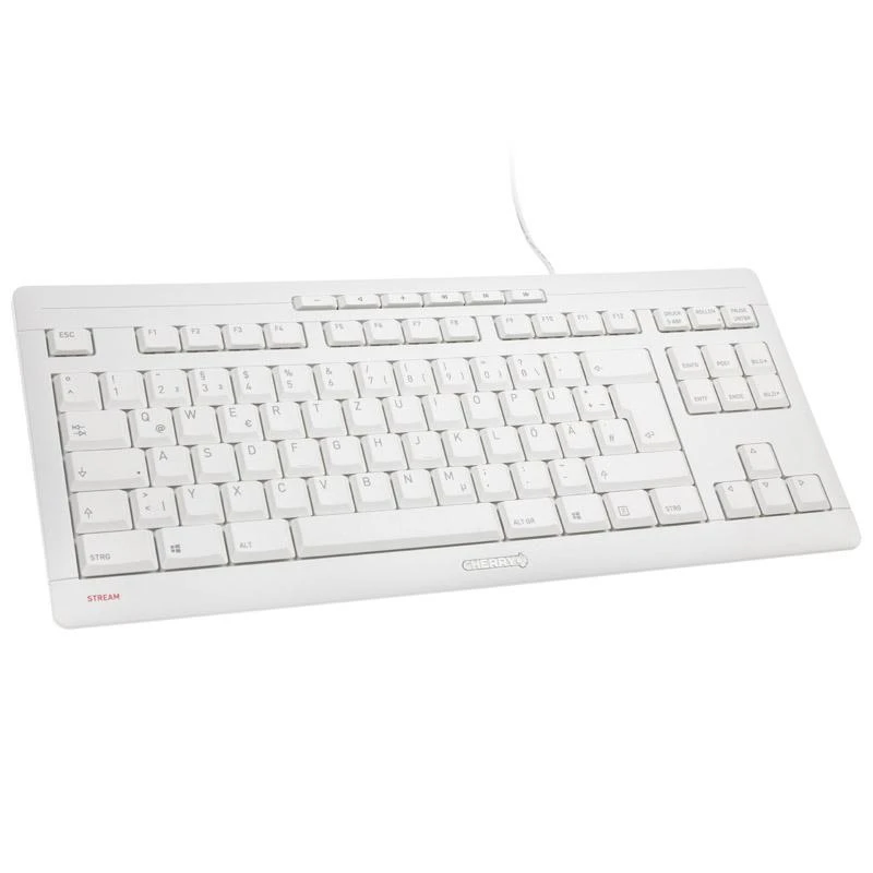 Klaviatūra CHERRYSTREAMKEYBOARDTKL - CORDED COMPACT Baltas
