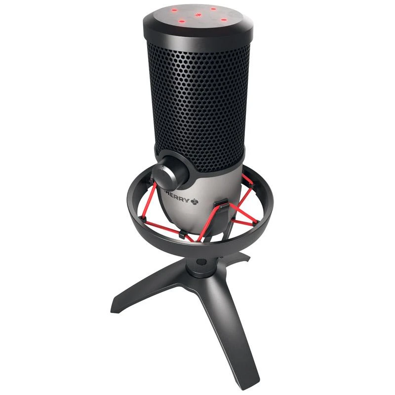 CHERRY UM 6.0 ADVANCED USB MIC - FOR STREAMING/OFFICE Sidabrinis/BLAC