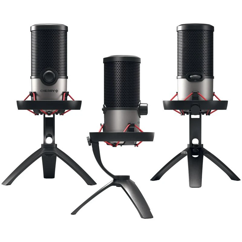 CHERRY UM 6.0 ADVANCED USB MIC - FOR STREAMING/OFFICE Sidabrinis/BLAC