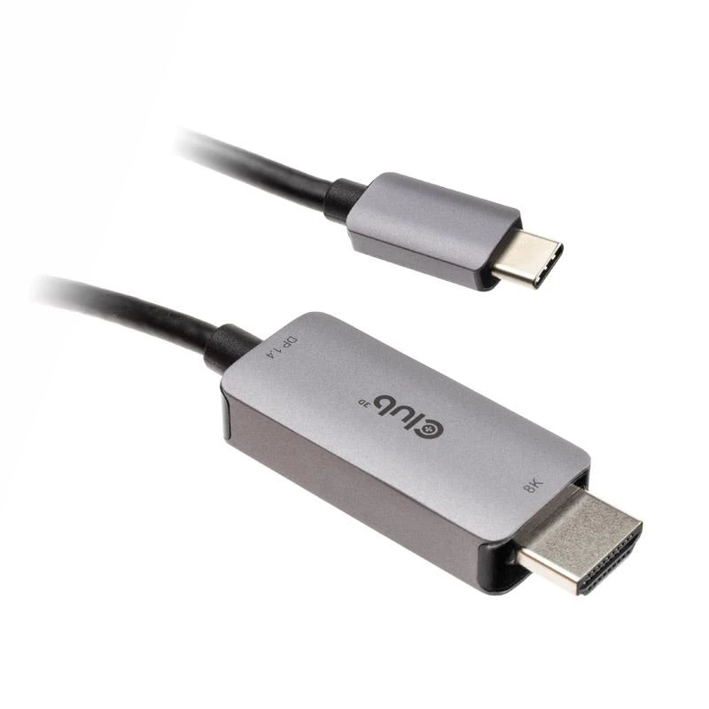 Club 3D CLUB3D USB Gen2 Type-C į HDMI 4K120Hz 8K60Hz HDR10 su DSC1.2 aktyviu M/M 3 m / 9,84 pėdų kabeliu