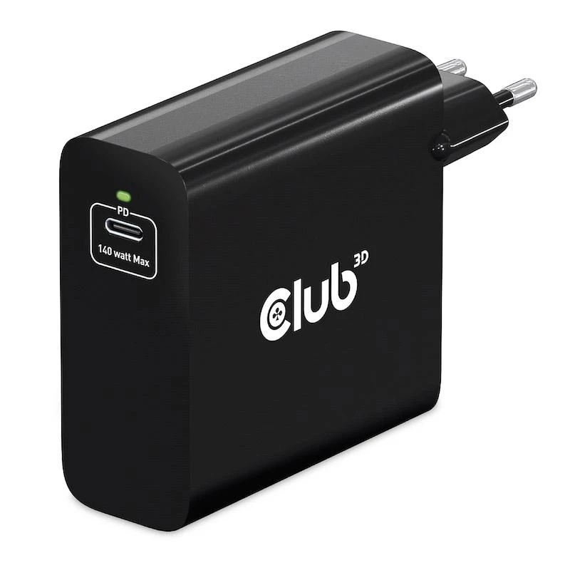 Club 3D Club3D kelioninis įkroviklis USB-C 140W GaN technologija, 1xUSB-C, PD 3.1 palaikymas