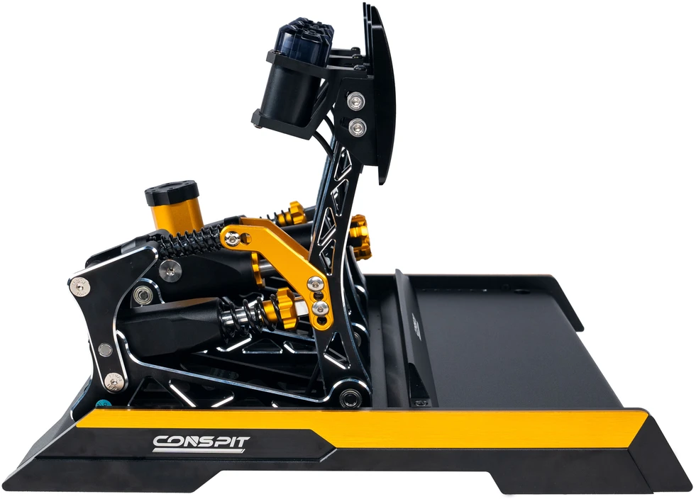 CONSPIT CPP EVO 3 V2 pedalų komplektas, hidraulinis stabdžių cilindras, su sankabos pedalu – juodas