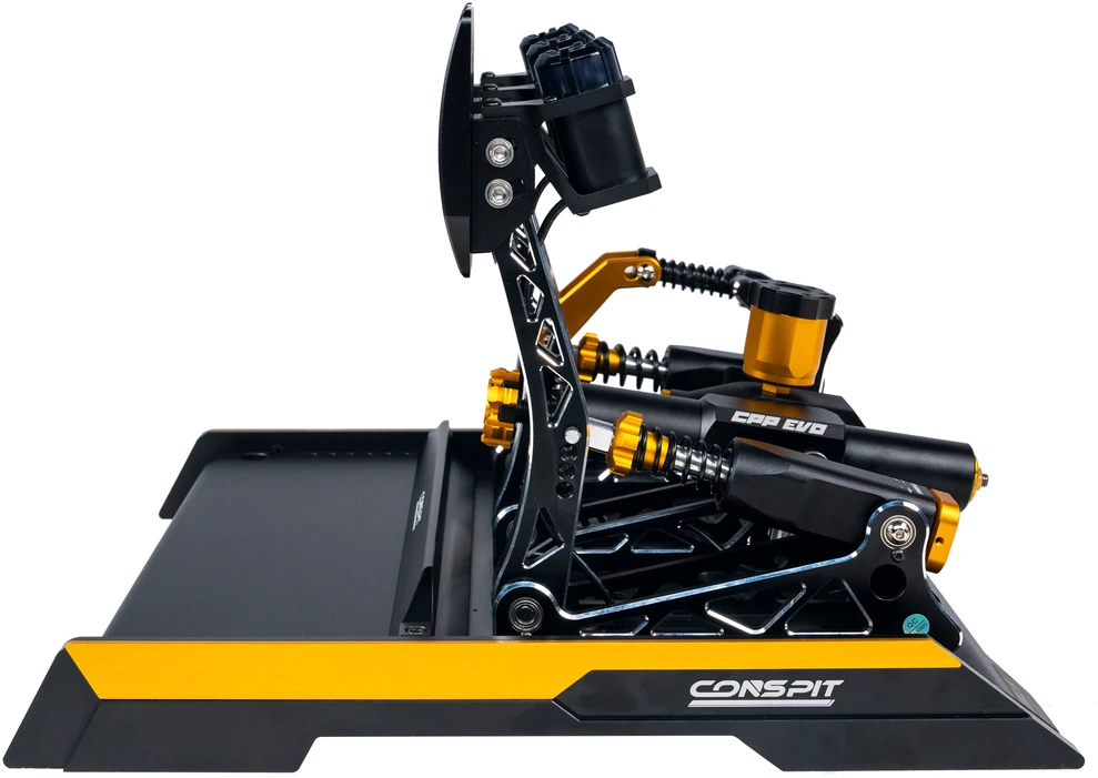 CONSPIT CPP EVO 3 V2 pedalų komplektas, hidraulinis stabdžių cilindras, su sankabos pedalu – juodas