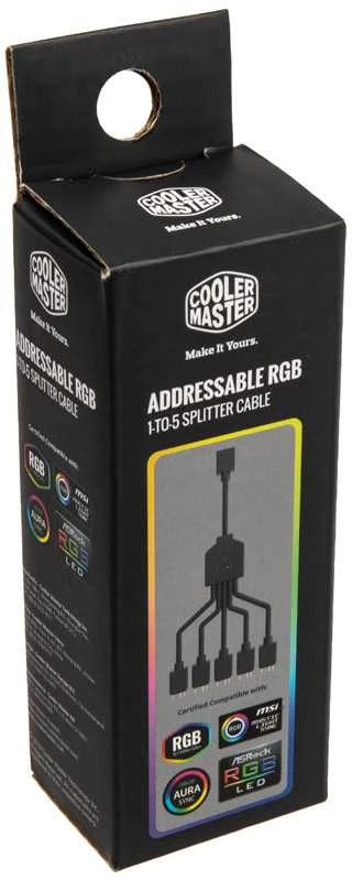 Cooler Master MFX-AWHN-1NNN5-R1 kompiuterio aušinimo komponentas Motininė plokštė RGB šakotuvo laidas Juoda