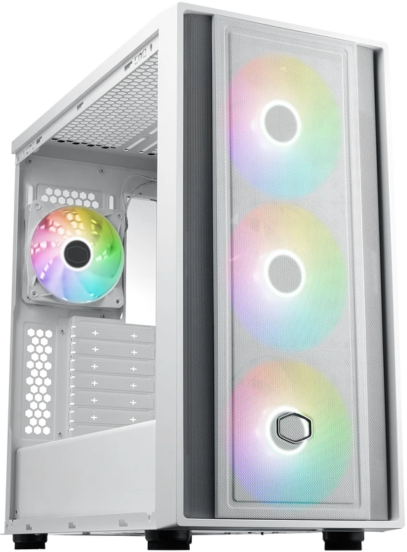 Kompiuterio Korpusas - Cooler Master MasterBox 600 Baltas su Multicolor Apšvietimu