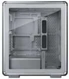 „Cooler Master“ korpusas „MasterFrame 500 Mesh“ sidabrinis, permatomas šoninis skydelis, ATX, 2x 200 mm ventiliatoriai, 1x 120 mm ventiliatorius, pilkas