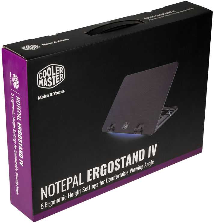 Aušinimo stovas po nešiojamuoju kompiuteriu Cooler Master Ergostand IV R9-NBS-E42K-GP (15,6 colio, 17,x colio, 1 ventiliatorius, taip)