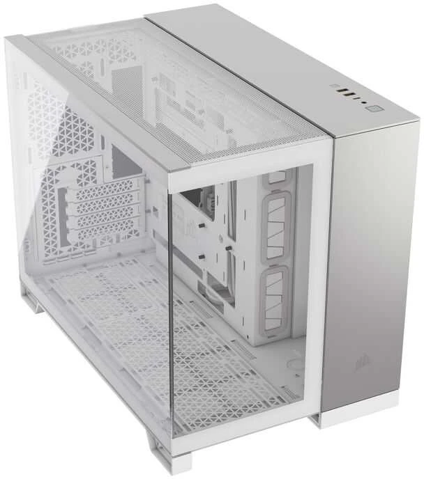 Corsair 2500X Micro-ATX kompiuterio korpusas, Tempered Glass - baltos spalvos, aliuminio