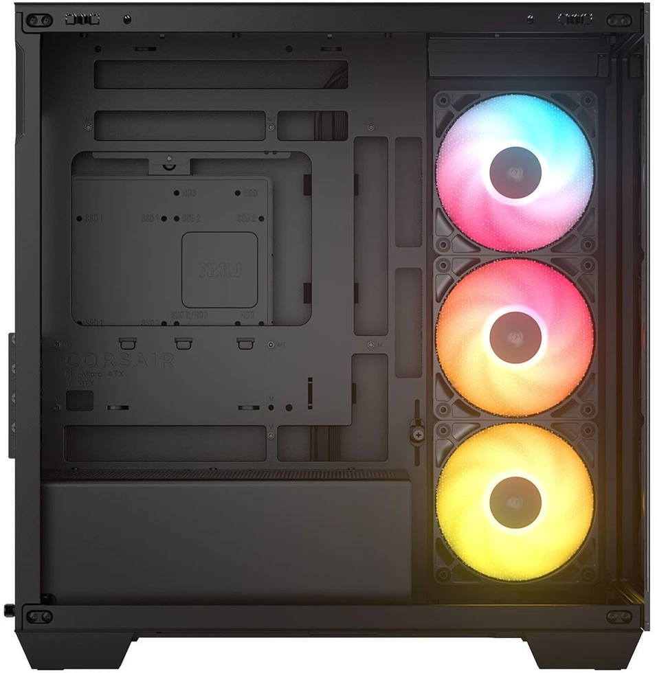 Corsair 2800X RS-R ARGB PC Case, Mini Case, mATX, Tempered Glass – including 3x 120mm Fans, Juoda