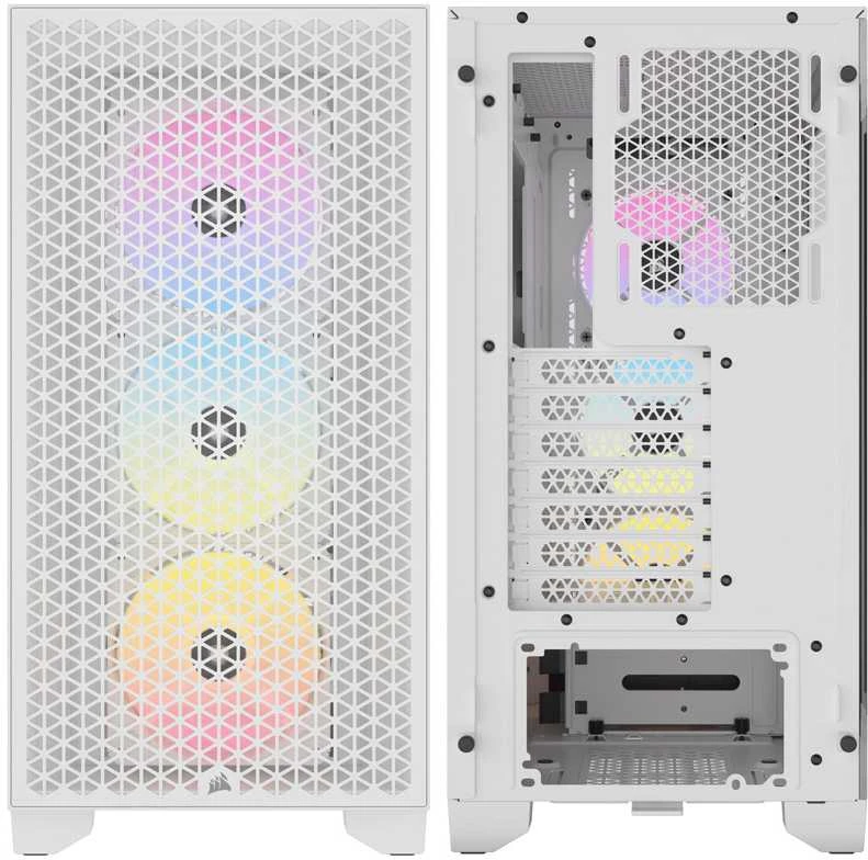 Corsair | RGB Tempered Glass PC Case | 3000D | Side window | Mid-Tower | Baltas