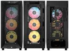 „Corsair 3200D RS ARGB“ kompiuterio korpusas, vidutinio dydžio bokštas, ATX, grūdintas stiklas – pilkas