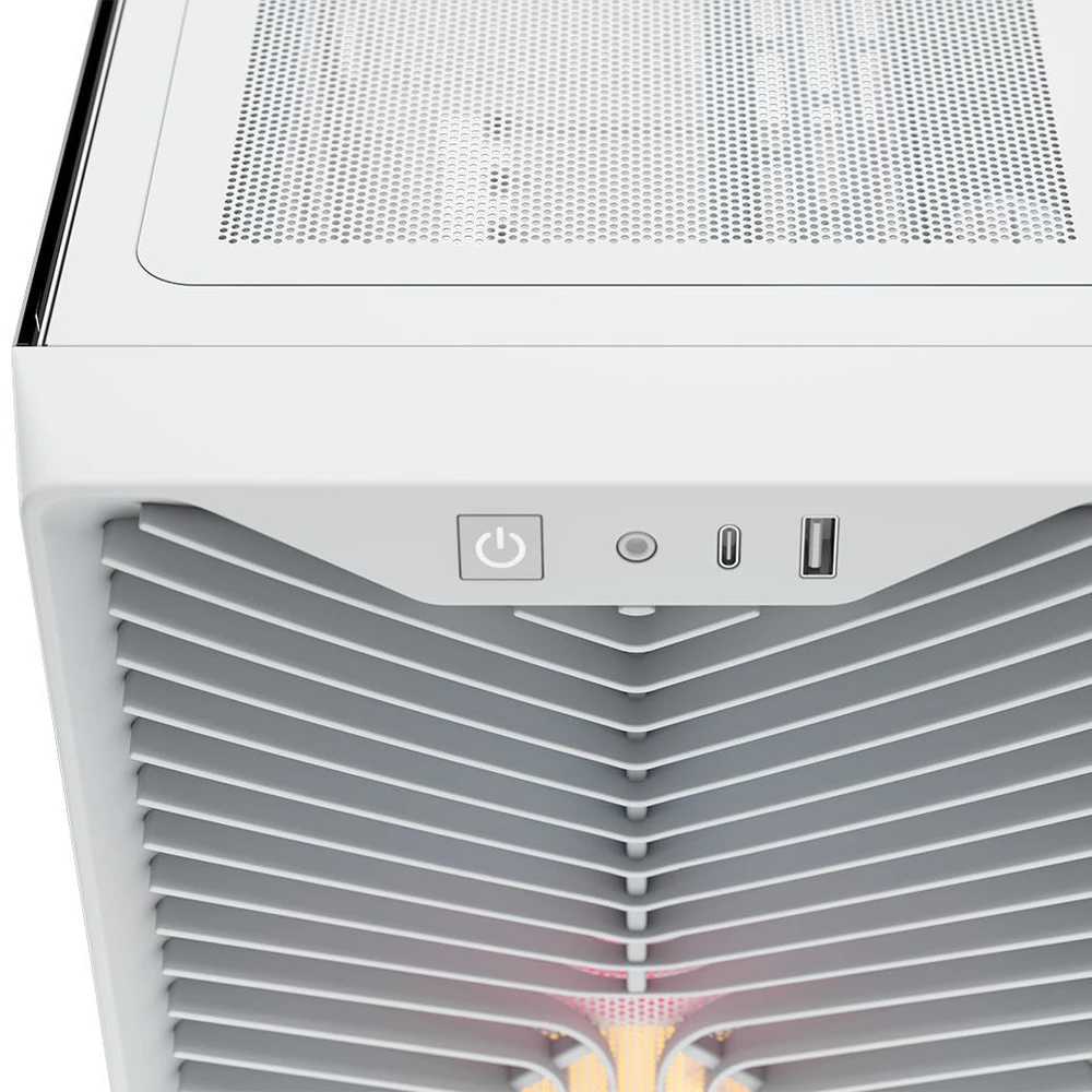 Corsair 3200D RS ARGB kompiuterio korpusas, Midi-Tower, ATX, grūdintas stiklas - baltas