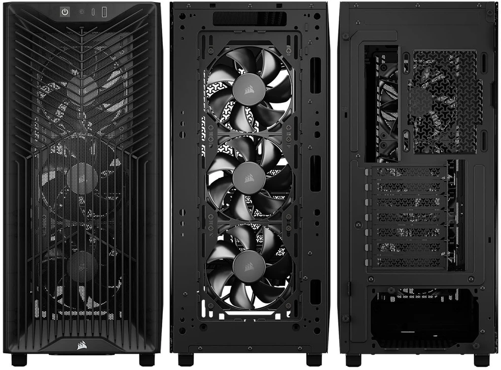 „Corsair 3200D RS“ kompiuterio korpusas, „Midi-Tower“, ATX, grūdintas stiklas - pilka