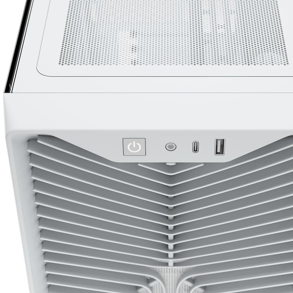 Corsair 3200D RS kompiuterio korpusas, Midi-Tower, ATX, grūdintas stiklas - baltas