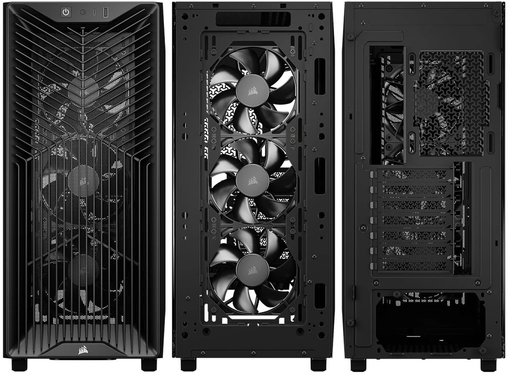 „Corsair 3200D RS“ kompiuterio korpusas, „Midi-Tower“, ATX, grūdintas stiklas - juodas