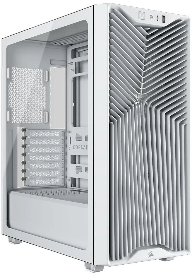 Corsair 3200D RS kompiuterio korpusas, Midi-Tower, ATX, grūdintas stiklas - baltas