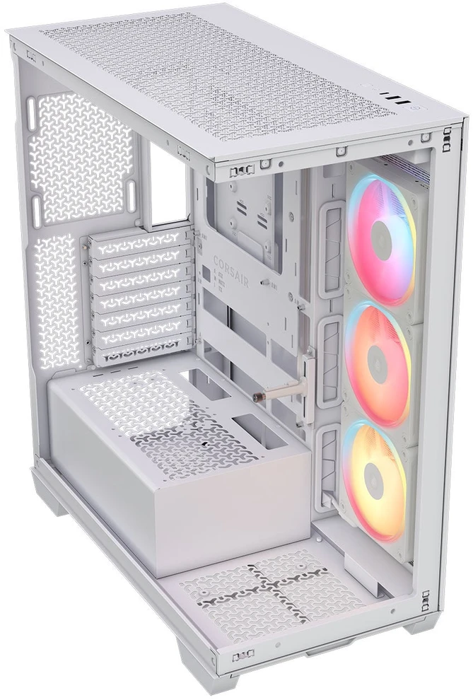 „Corsair 3500X LX-R“ kompiuterio korpusas, vidutinio dydžio bokštas, E-ATX, RGB, grūdintas stiklas · baltas