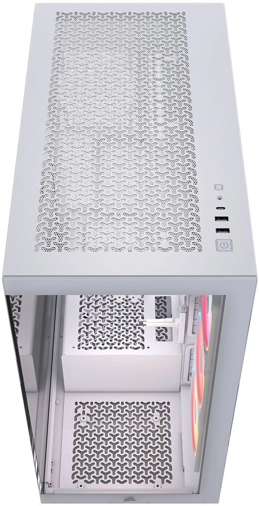 „Corsair 3500X LX-R“ kompiuterio korpusas, vidutinio dydžio bokštas, E-ATX, RGB, grūdintas stiklas · baltas