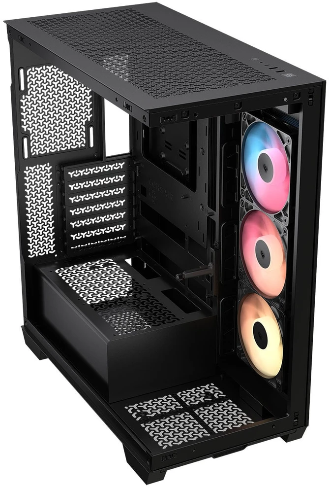 „Corsair 3500X RS-R“ kompiuterio korpusas, „Mid-Tower“, E-ATX, RGB, grūdintas stiklas, juodas