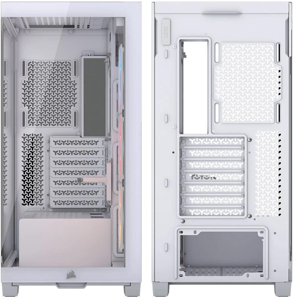 „Corsair 3500X RS-R“ kompiuterio korpusas, „Mid-Tower“, E-ATX, RGB, grūdintas stiklas · baltas