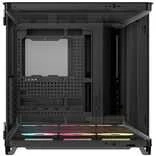 „Corsair AIR 5400 LX-R LINK“ kompiuterio korpusas, vidutinio dydžio bokštas, grūdintas stiklas, RGB ir juodas, komplekte yra 3 x 120 mm ventiliatoriai