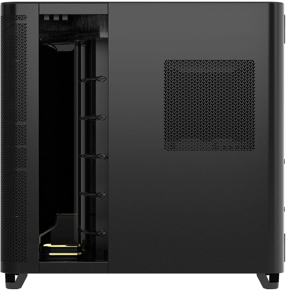 „Corsair AIR 5400 LX-R LINK“ kompiuterio korpusas, vidutinio dydžio bokštas, grūdintas stiklas, RGB ir juodas, komplekte yra 3 x 120 mm ventiliatoriai