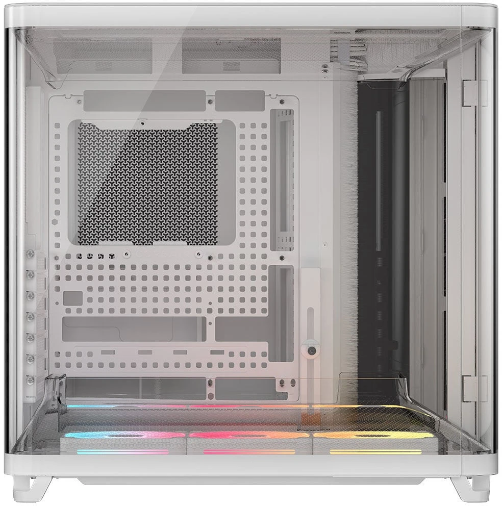 „Corsair AIR 5400 LX-R LINK“ kompiuterio korpusas, vidutinio dydžio bokštas, grūdintas stiklas, RGB®, komplekte yra 3 x 120 mm ventiliatoriai, baltas