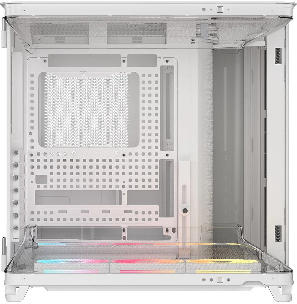 „Corsair AIR 5400 LX-R LINK“ kompiuterio korpusas, vidutinio dydžio bokštas, grūdintas stiklas, RGB®, komplekte yra 3 x 120 mm ventiliatoriai, baltas