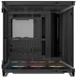 „Corsair AIR 5400 RS-R ARGB“ korpusas, vidutinio dydžio bokštas, grūdintas stiklas, RGB ir juodas, komplekte yra 3 x 120 mm ventiliatoriai