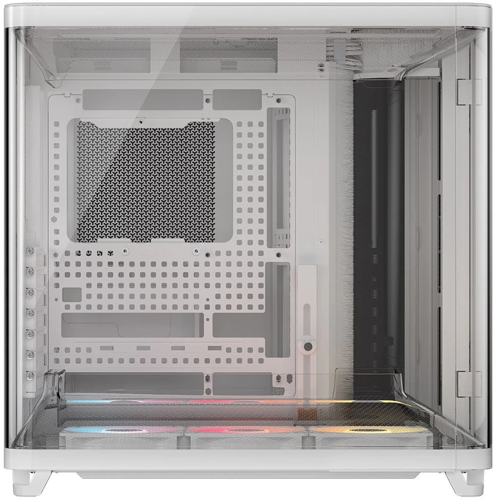 „Corsair AIR 5400 RS-R ARGB“ kompiuterio korpusas, MIDI bokštas, grūdintas stiklas, RGB ir baltos spalvos, komplekte 2 x 120 mm ventiliatoriai