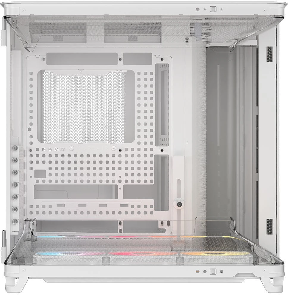 „Corsair AIR 5400 RS-R ARGB“ kompiuterio korpusas, MIDI bokštas, grūdintas stiklas, RGB ir baltos spalvos, komplekte 2 x 120 mm ventiliatoriai