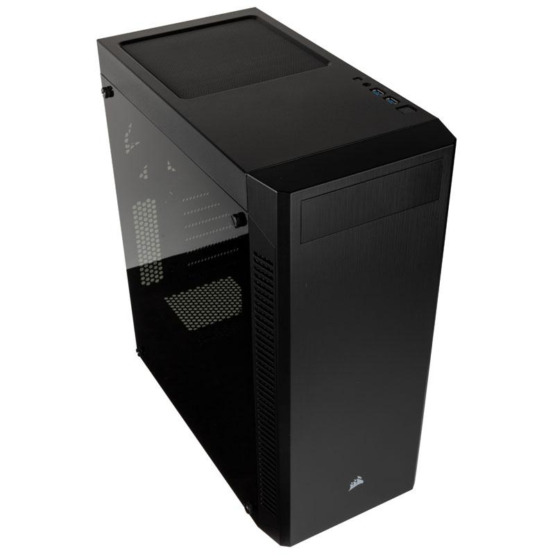 CORSAIR 110R Templered Glass MidTower Gaming Case Juodas Varle.lt