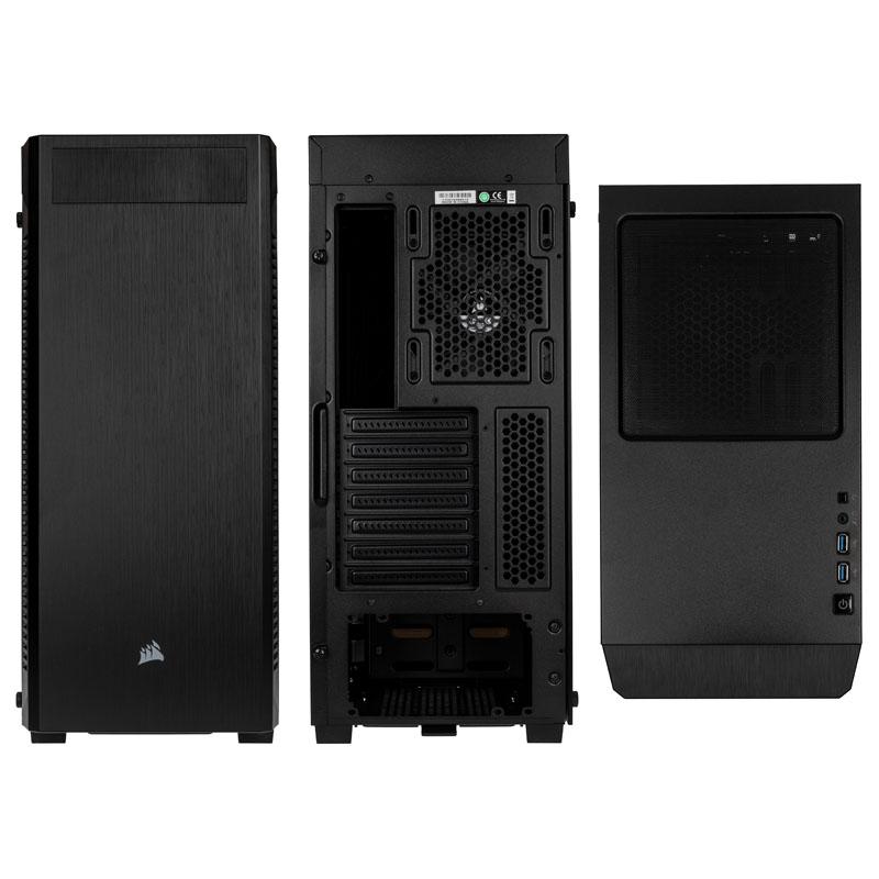 CORSAIR 110R Templered Glass MidTower Gaming Case Juodas Varle.lt
