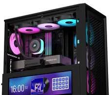 CORSAIR FRAME 4000D LCD RS kompiuterio korpusas, vidutinio dydžio bokštas, ATX, ARGB, grūdintas stiklas – Juodas