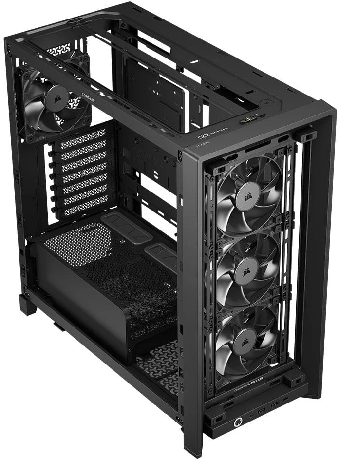 Corsair FRAME 4000D RS medinis kompiuterio korpusas, Midi-Tower, E-ATX - medinis, juodas
