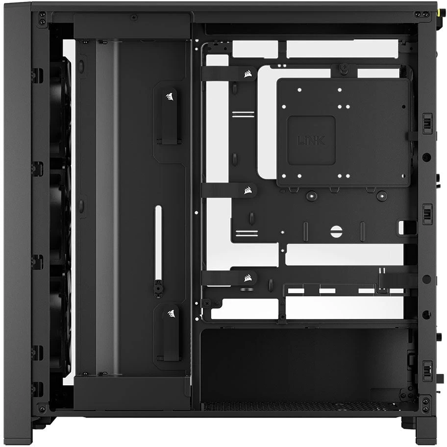 Corsair FRAME 4000D RS medinis kompiuterio korpusas, Midi-Tower, E-ATX - medinis, juodas