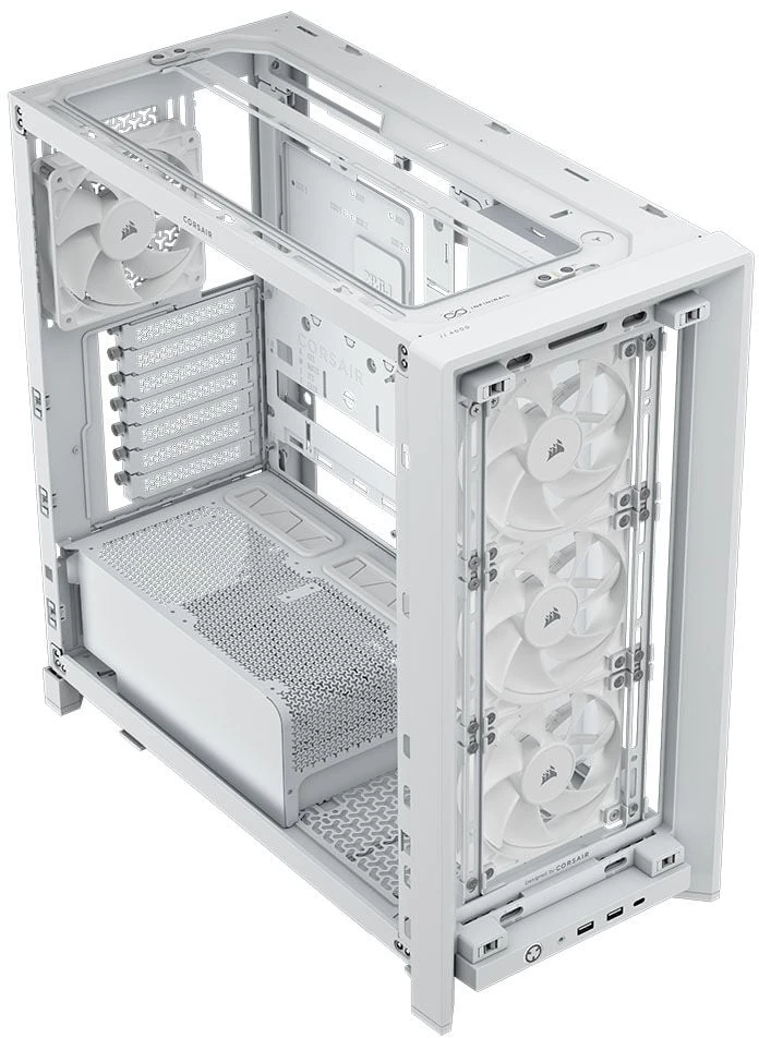 „Corsair FRAME 4000D RS“ medinis kompiuterio korpusas, „Midi-Tower“, E-ATX, medinis, baltas