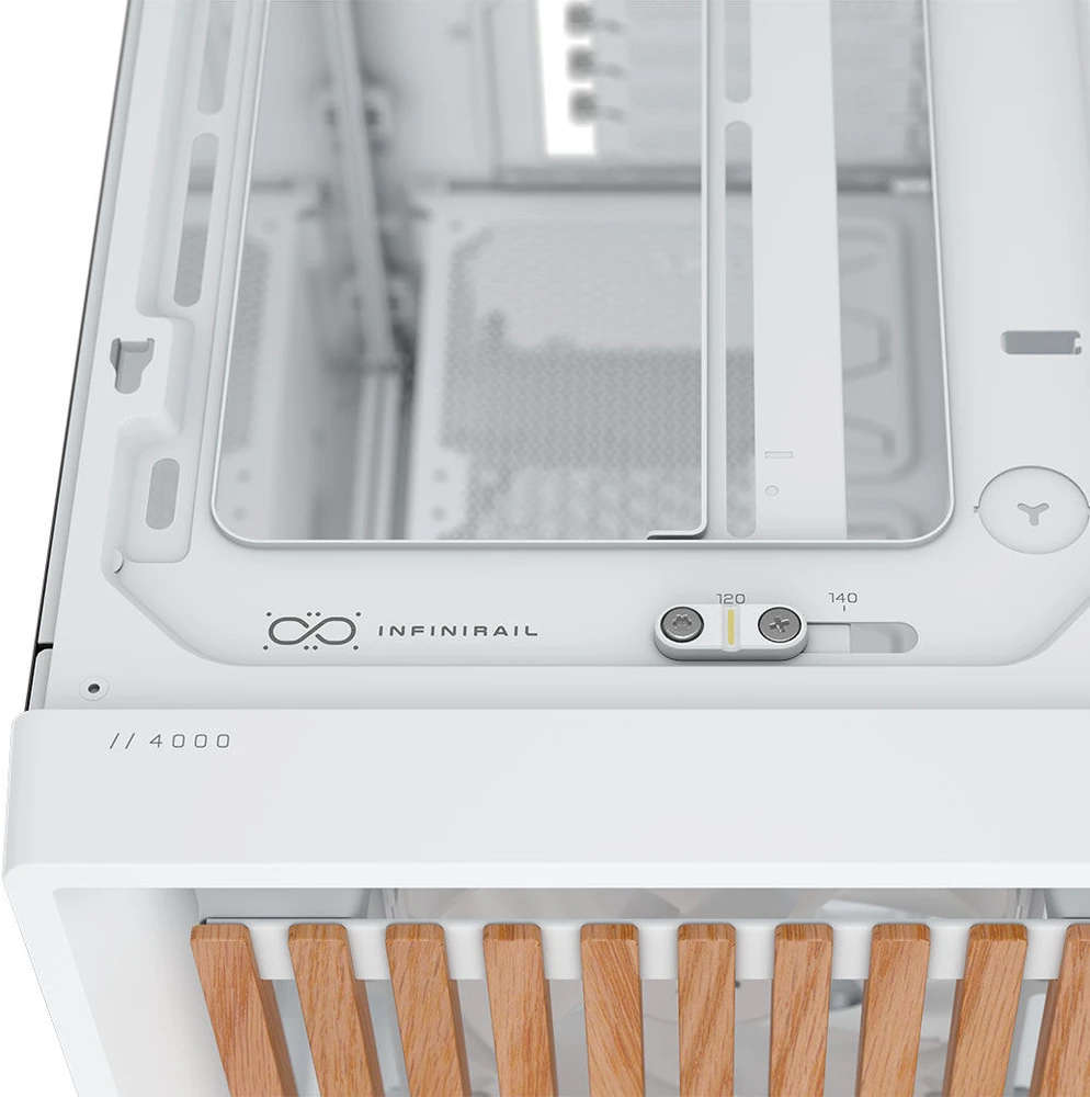 „Corsair FRAME 4000D RS“ medinis kompiuterio korpusas, „Midi-Tower“, E-ATX, medinis, baltas