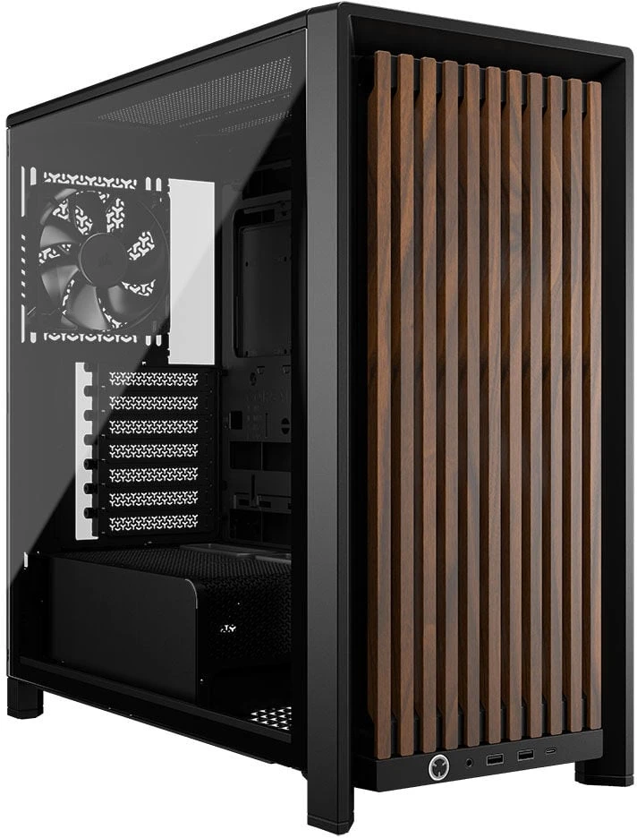 Corsair FRAME 4000D RS medinis kompiuterio korpusas, Midi-Tower, E-ATX - medinis, juodas