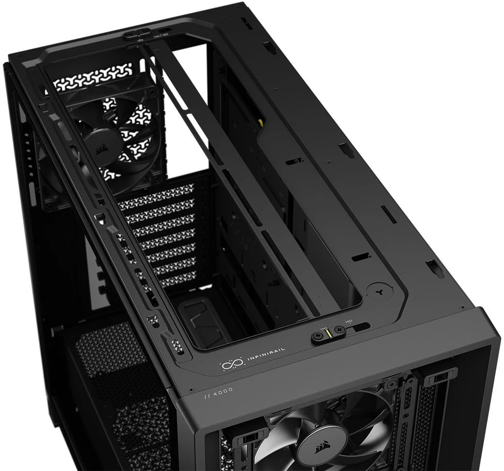 Corsair FRAME 4000D RS medinis kompiuterio korpusas, Midi-Tower, E-ATX - medinis, juodas