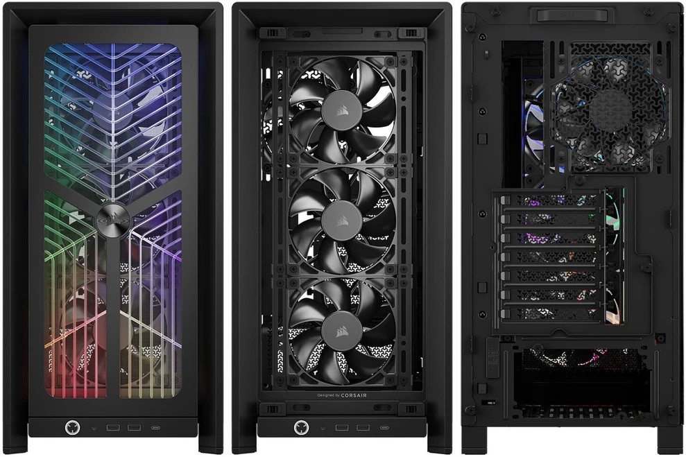 „Corsair FRAME 4000X RS“ kompiuterio korpusas, „Midi-Tower“, E-ATX - 4x RS120 ventiliatoriai, juodas