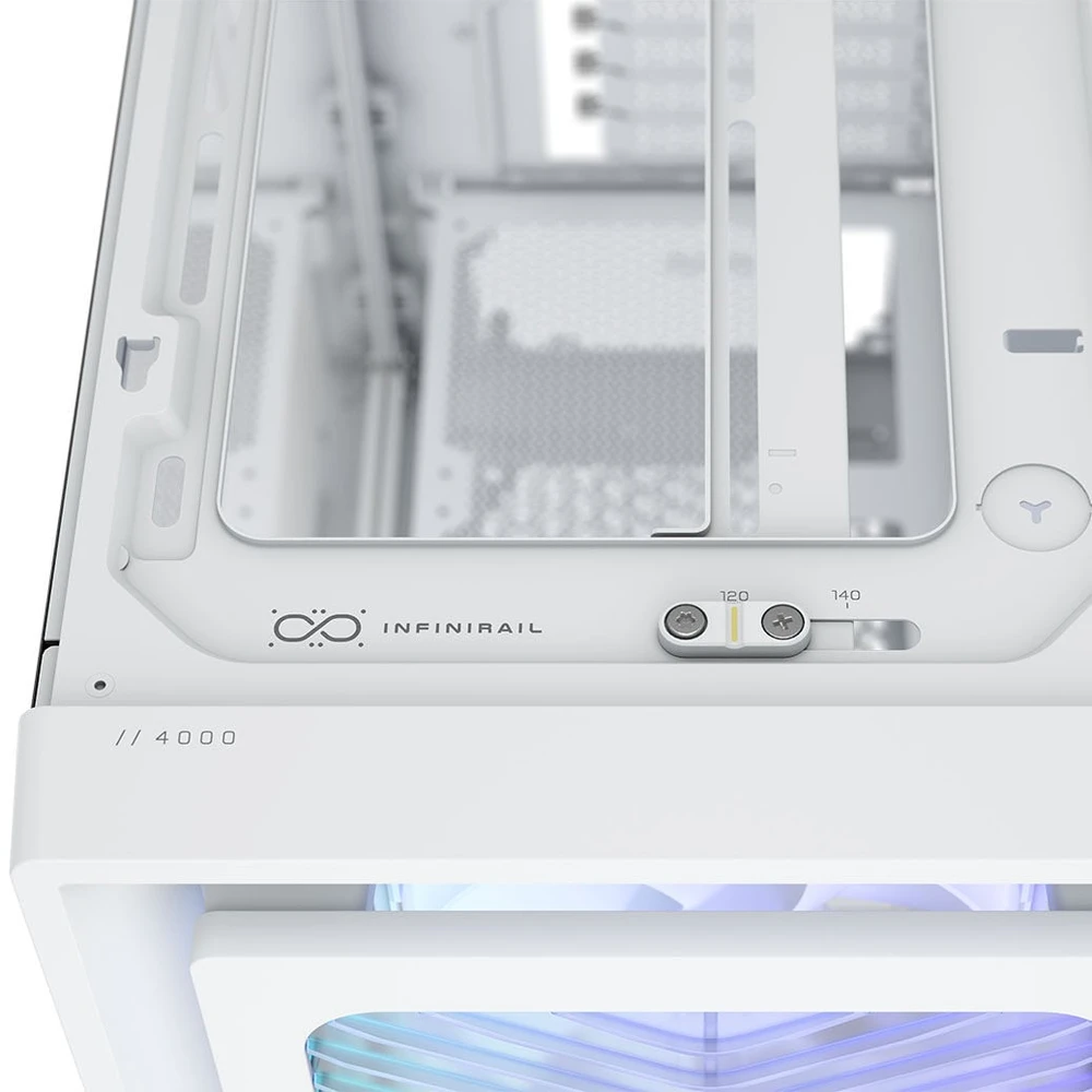 „Corsair FRAME 4000X RS“ kompiuterio korpusas, „Midi-Tower“, E-ATX - 4x RS120 ventiliatoriai, baltas